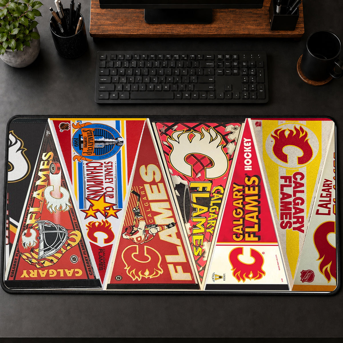 All Hockey Teams Vintage Pennant Anniversary For Fans Desk Mat Mouse Pad Trending - 5to9vibe