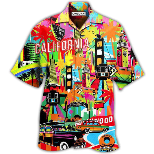 Hawaiian Shirt / Adults / S California Where Its Summer Time Colorful - Hawaiian Shirt 