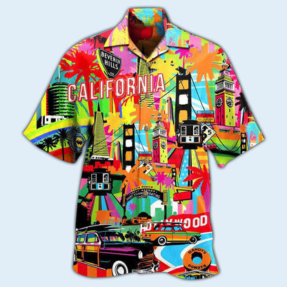 California Where Its Summer Time Colorful - Hawaiian Shirt 