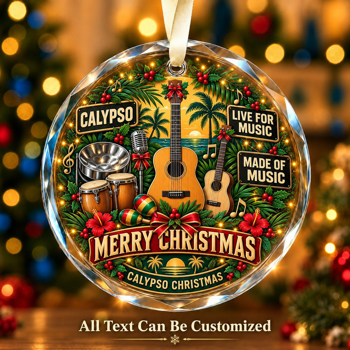 Calypso Personalized Glass Ornament | 5To9Vibe