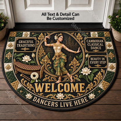 Cambodian Classical Dance Personalized Half Round Mat | 5To9Vibe
