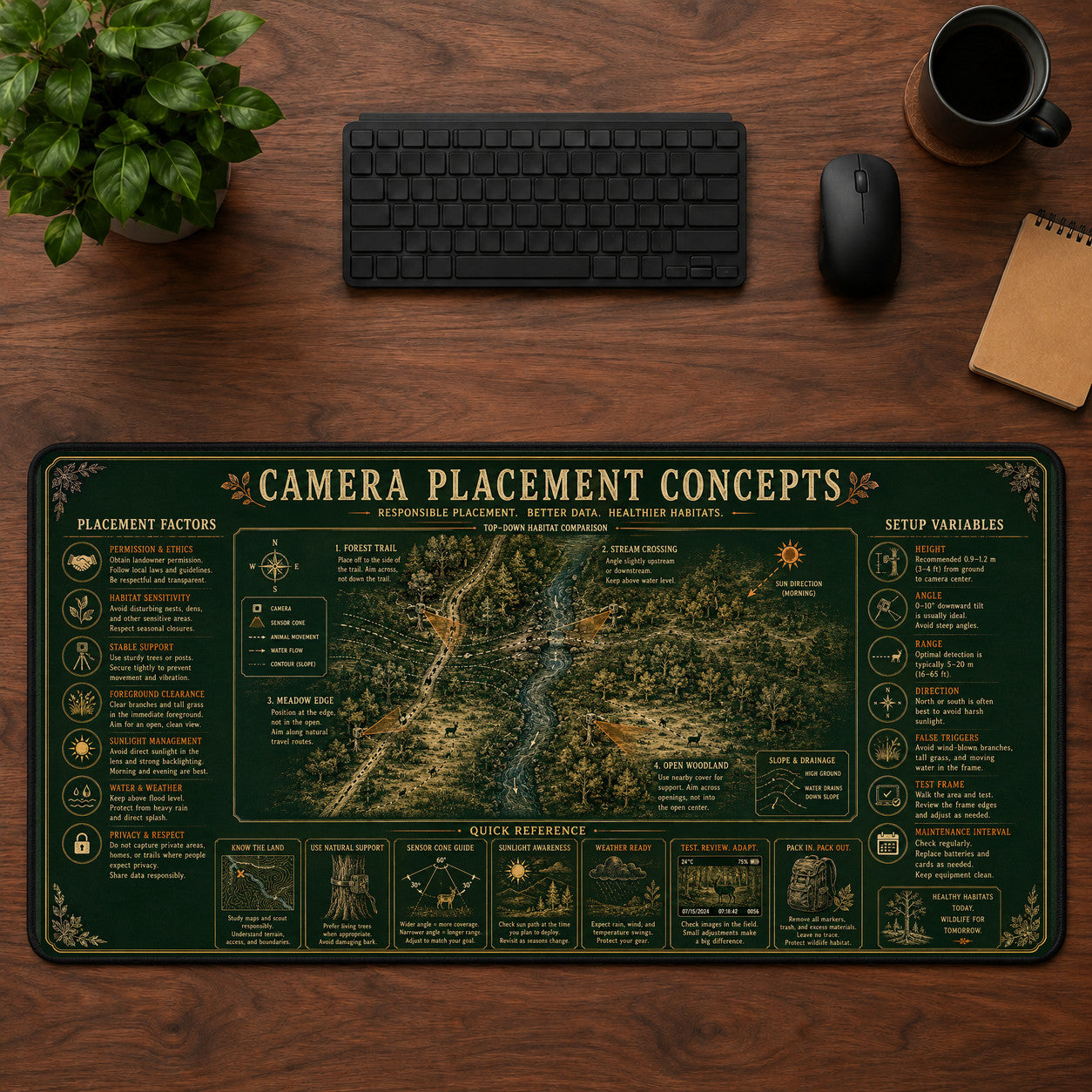 Camera Placement Concepts Desk Mat Mouse Pad | 5To9Vibe
