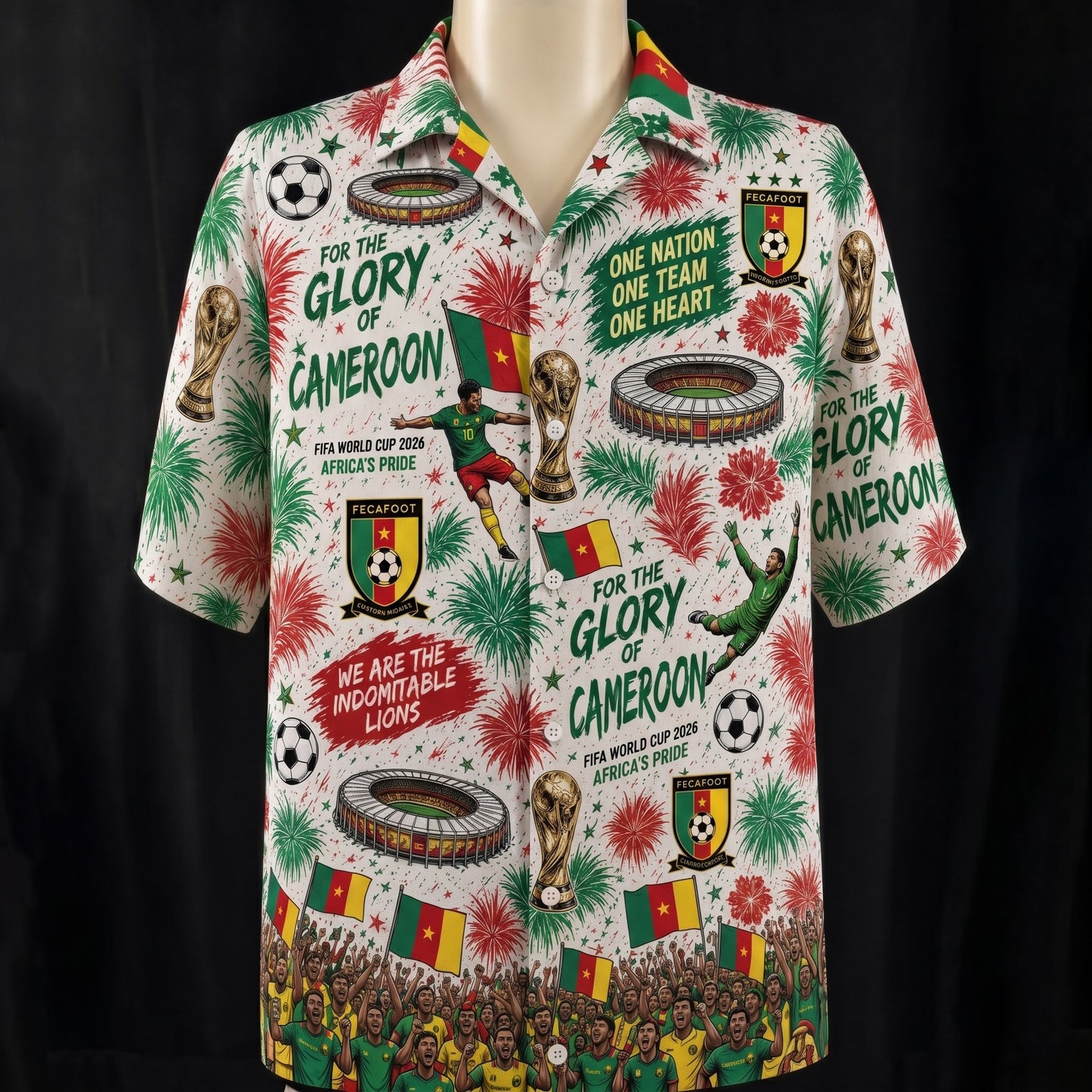 All Teams World Cup Champion Football Soccer Unisex Button-Up Hawaiian Shirt For Men & Women
