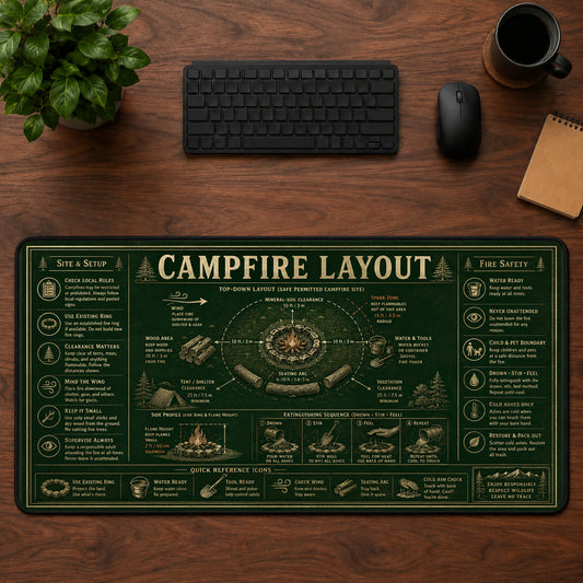 Campfire Layout Desk Mat Mouse Pad | 5To9Vibe