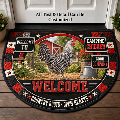Campine Chicken Personalized Half Round Mat | 5To9Vibe