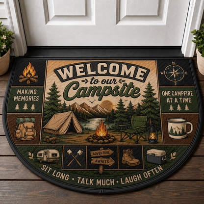 Camp Host Welcome Doormat - RV Camper & Campfire Outdoor Welcome Mat - 5to9vibe
