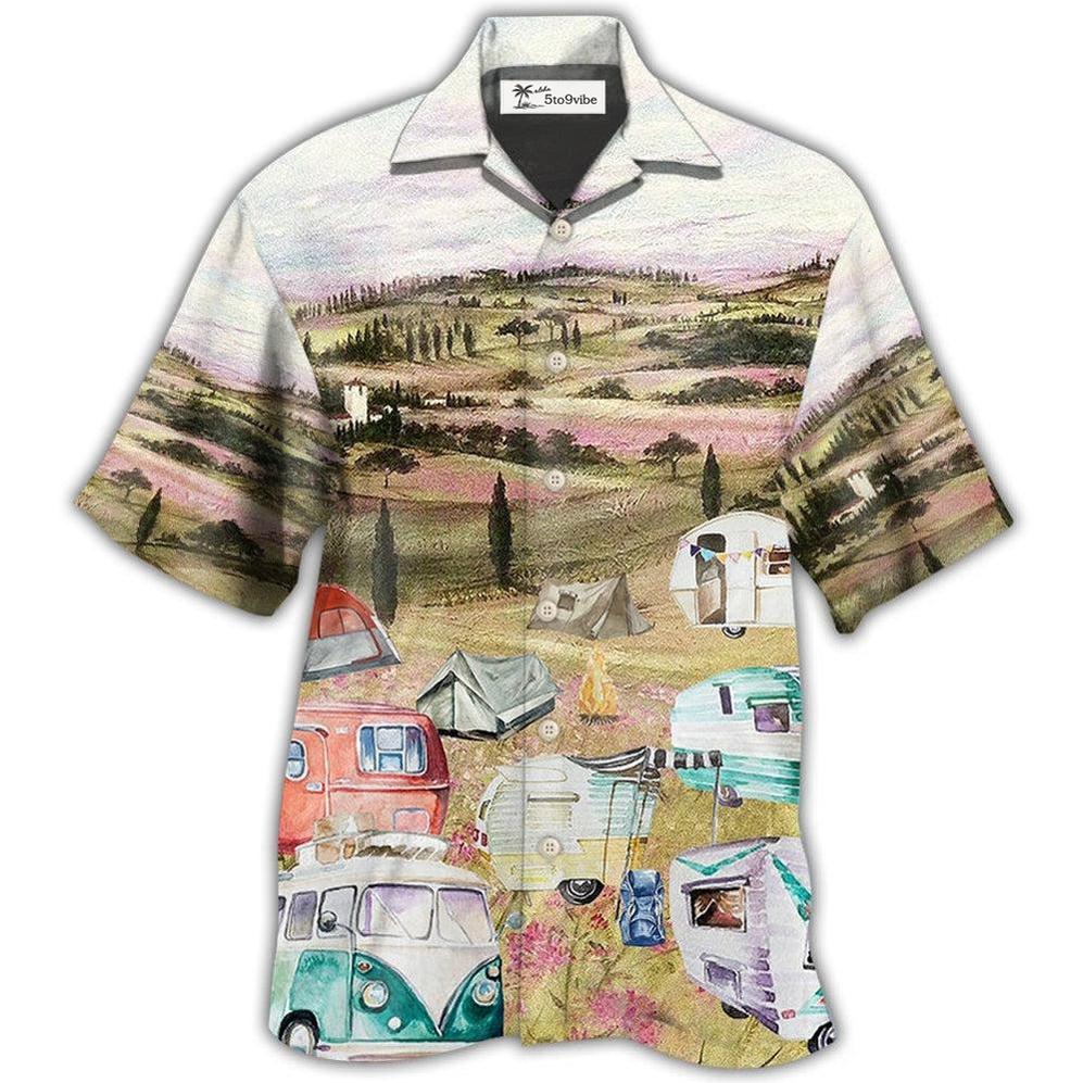 Hawaiian Shirt / Adults / S Camping Immense Meadow Art - Hawaiian Shirt 