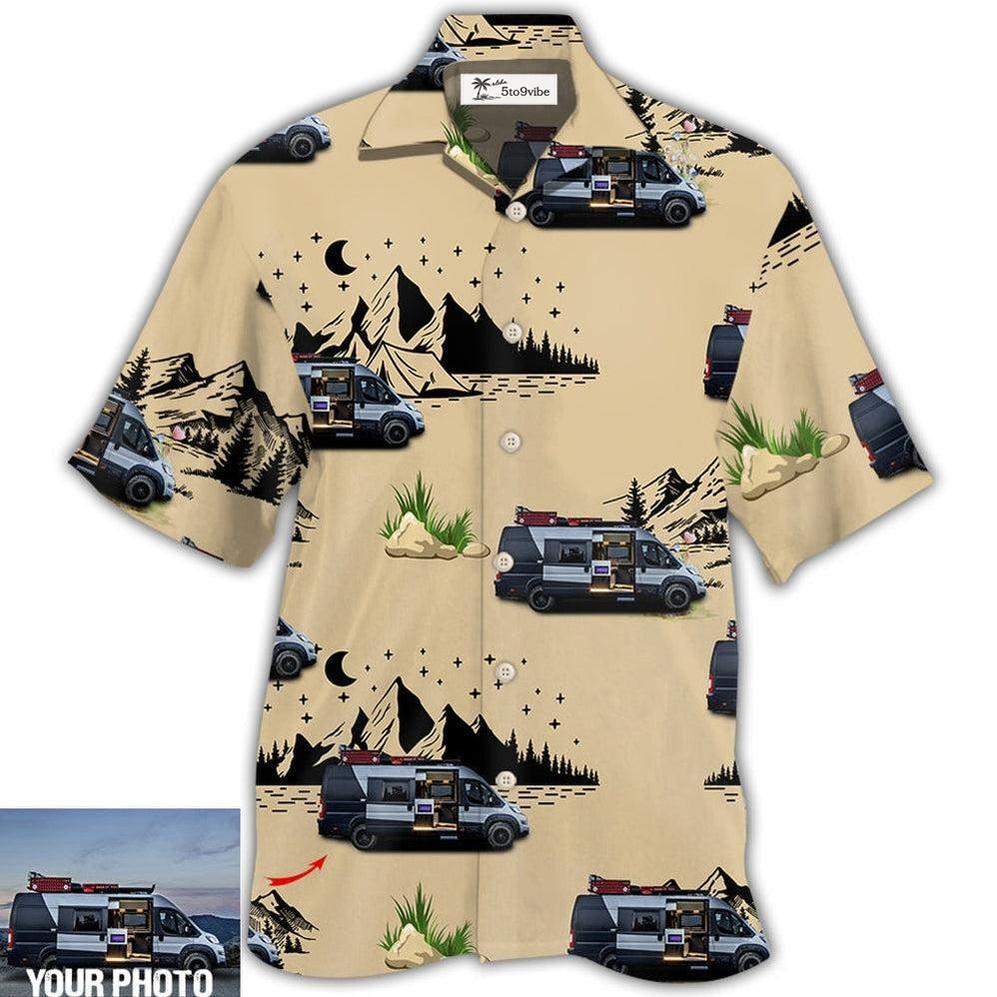 Hawaiian Shirt / Adults / S Camping Van Outdoor Life Moon Night Custom Photo - Hawaiian Shirt 