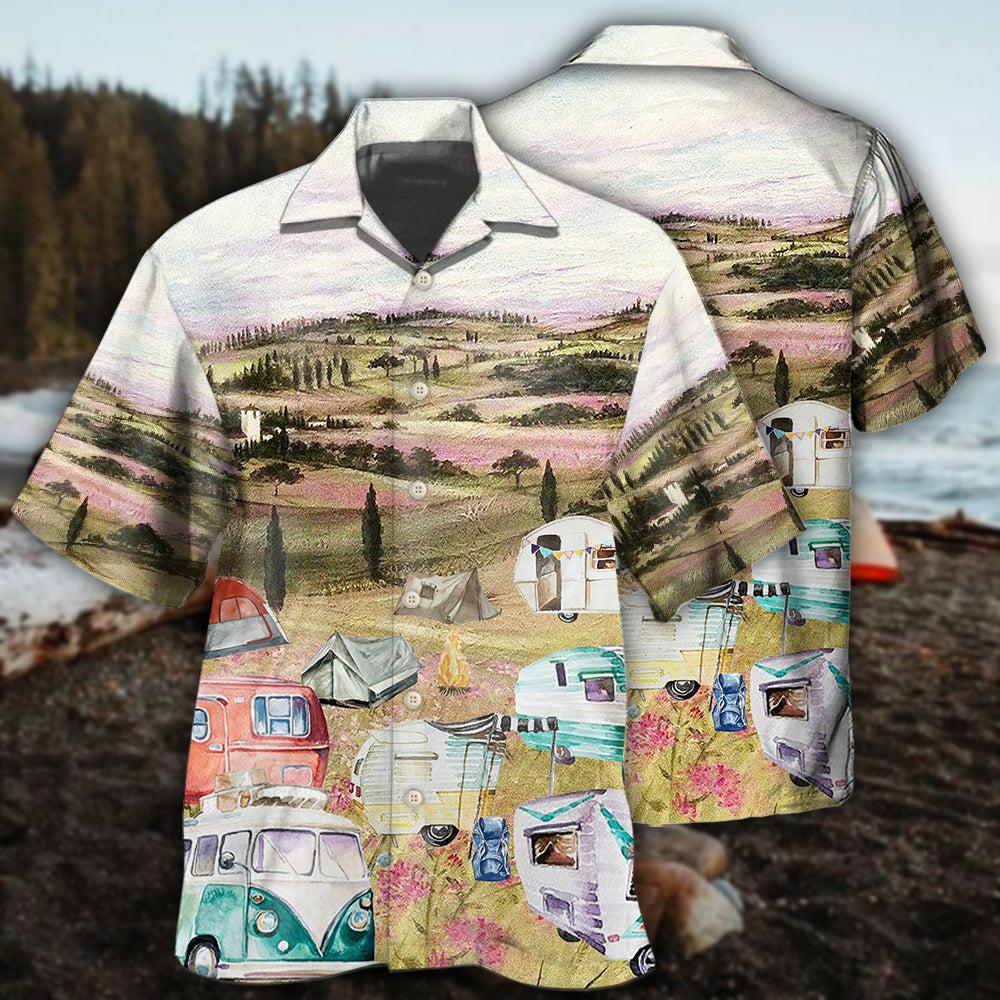 Camping Immense Meadow Art - Hawaiian Shirt 