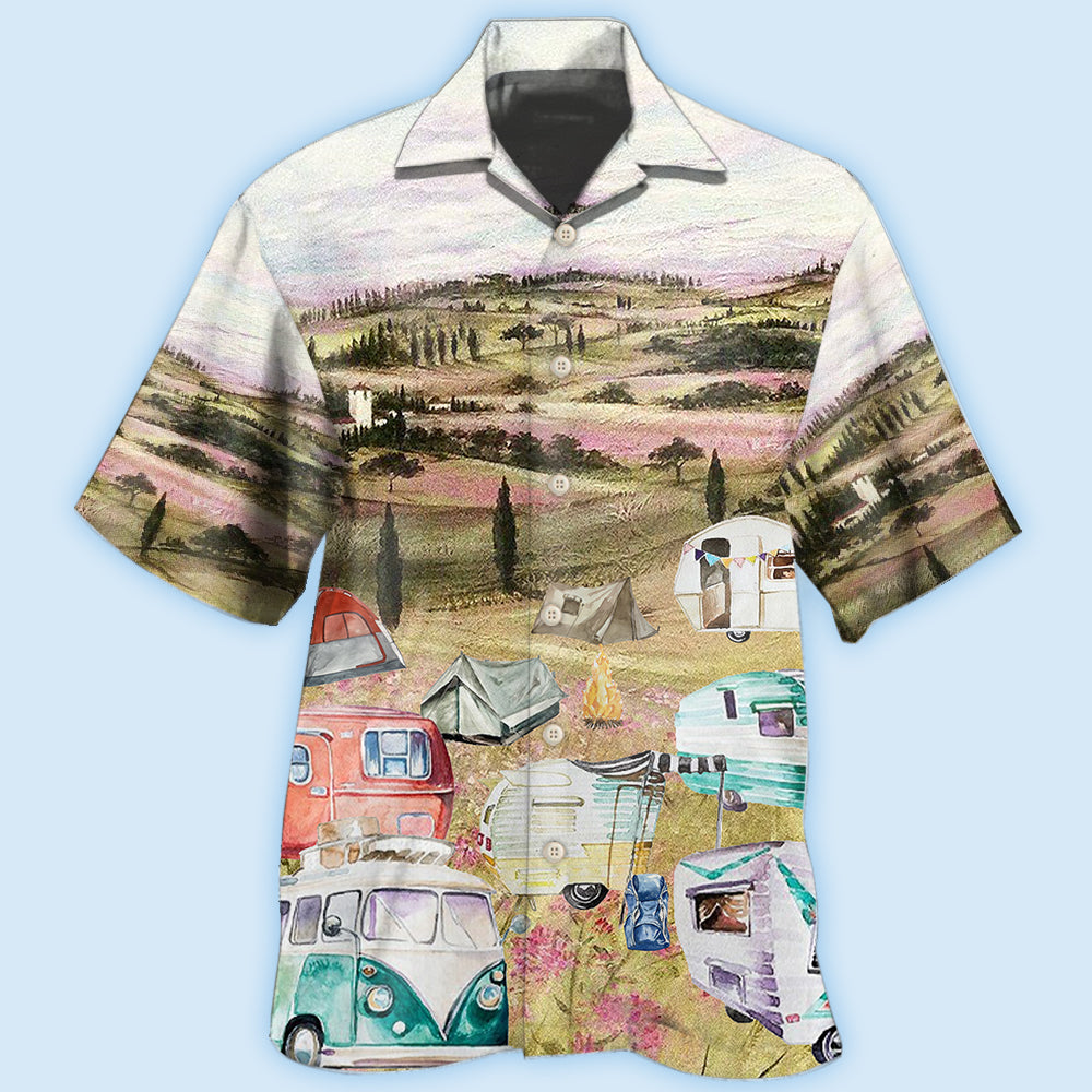 Camping Immense Meadow Art - Hawaiian Shirt 