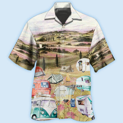 Camping Immense Meadow Art - Hawaiian Shirt 