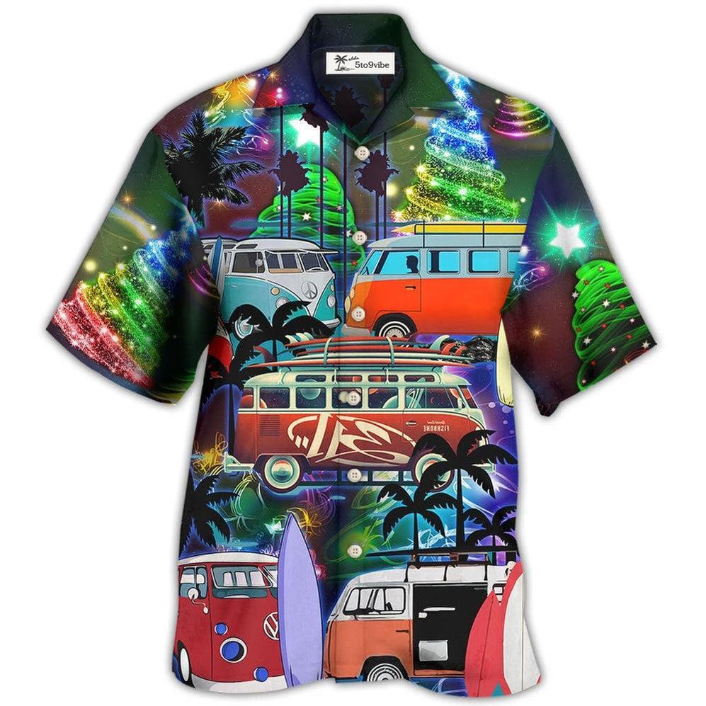 Hawaiian Shirt / Adults / S Camping Van Merry Christmas Happy Night - Hawaiian Shirt 