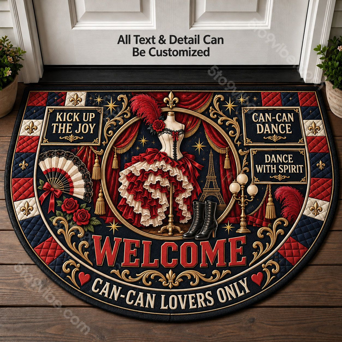 Can Can Dance Personalized Half Round Mat | 5To9Vibe