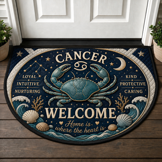 Cancer Zodiac Welcome Mat - Crab Astrology Nurturing Home Doormat - 5to9vibe
