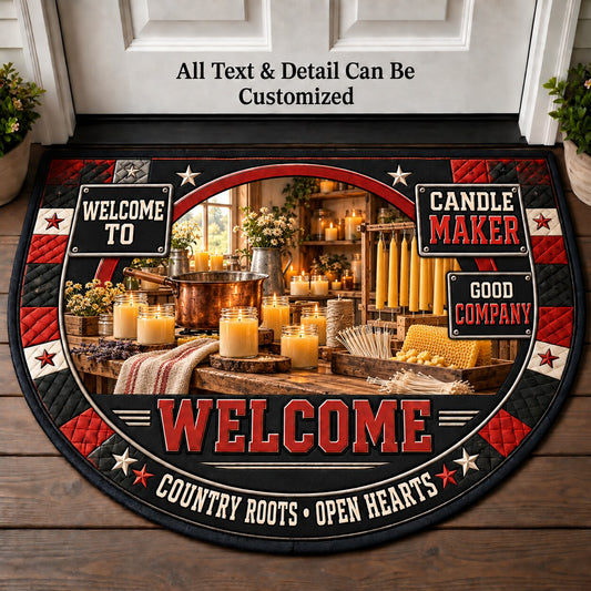 Candle Maker Personalized Half Round Mat | 5To9Vibe
