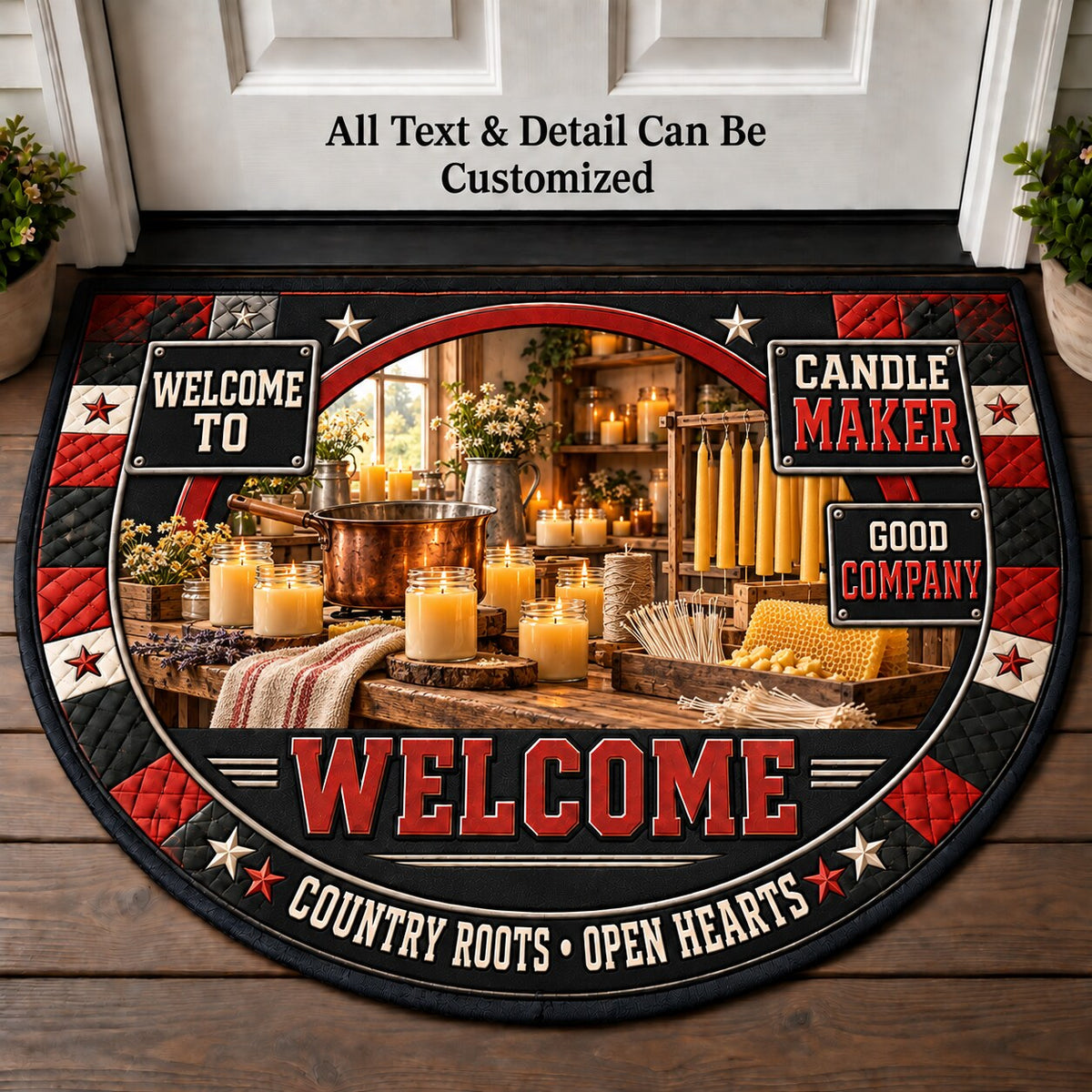 Candle Maker Personalized Half Round Mat | 5To9Vibe