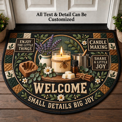 Candle Making Personalized Half Round Mat | 5To9Vibe