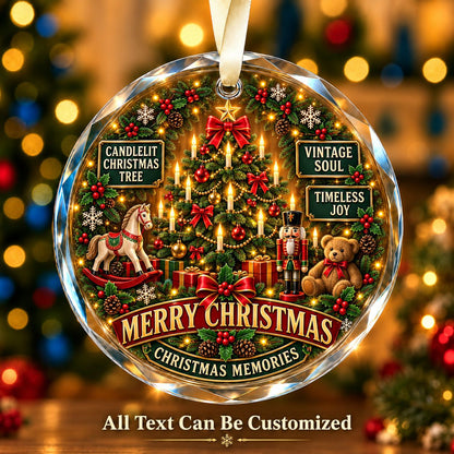 Candlelit Christmas Tree Personalized Glass Ornament | 5To9Vibe