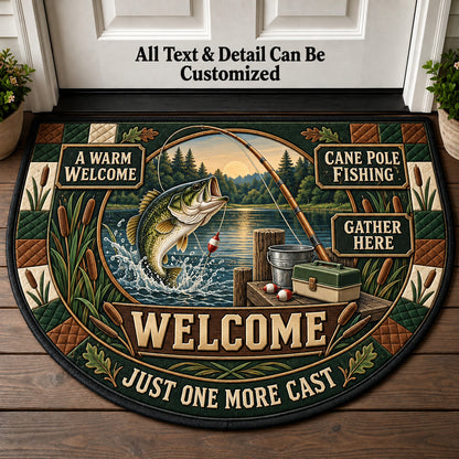 Cane Pole Fishing Personalized Half Round Mat | 5To9Vibe