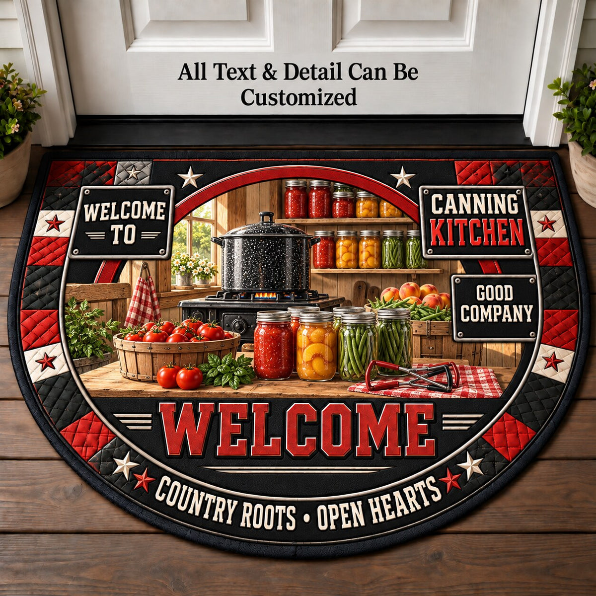 Canning Kitchen Personalized Half Round Mat | 5To9Vibe