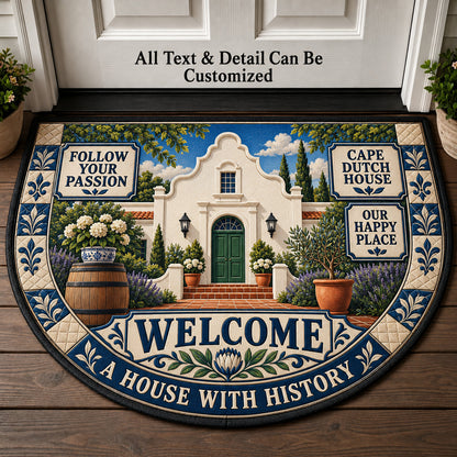 Cape Dutch House Personalized Half Round Mat | 5To9Vibe