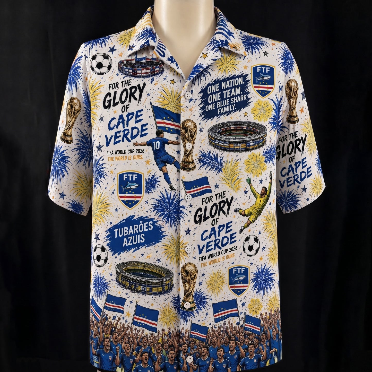 All Teams World Cup Champion Football Soccer Unisex Button-Up Hawaiian Shirt For Men & Women