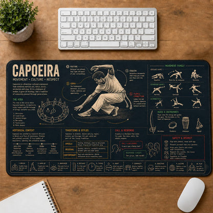Capoeira Sports Visual Guide Desk Mat | 5To9Vibe