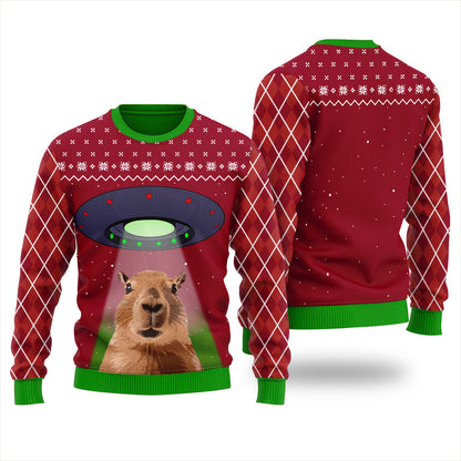Capybara Alien Women's Ugly Christmas Sweater