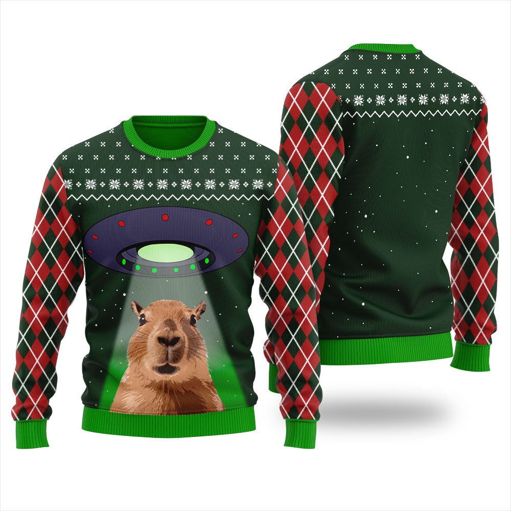 Capybara Alien Women's Ugly Christmas Sweater