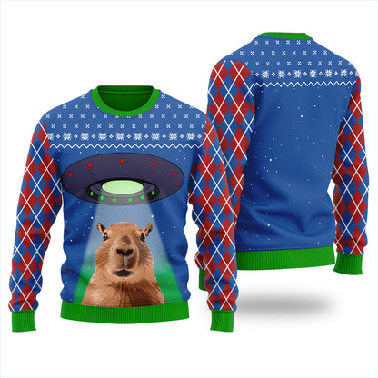 Capybara Alien Women's Ugly Christmas Sweater