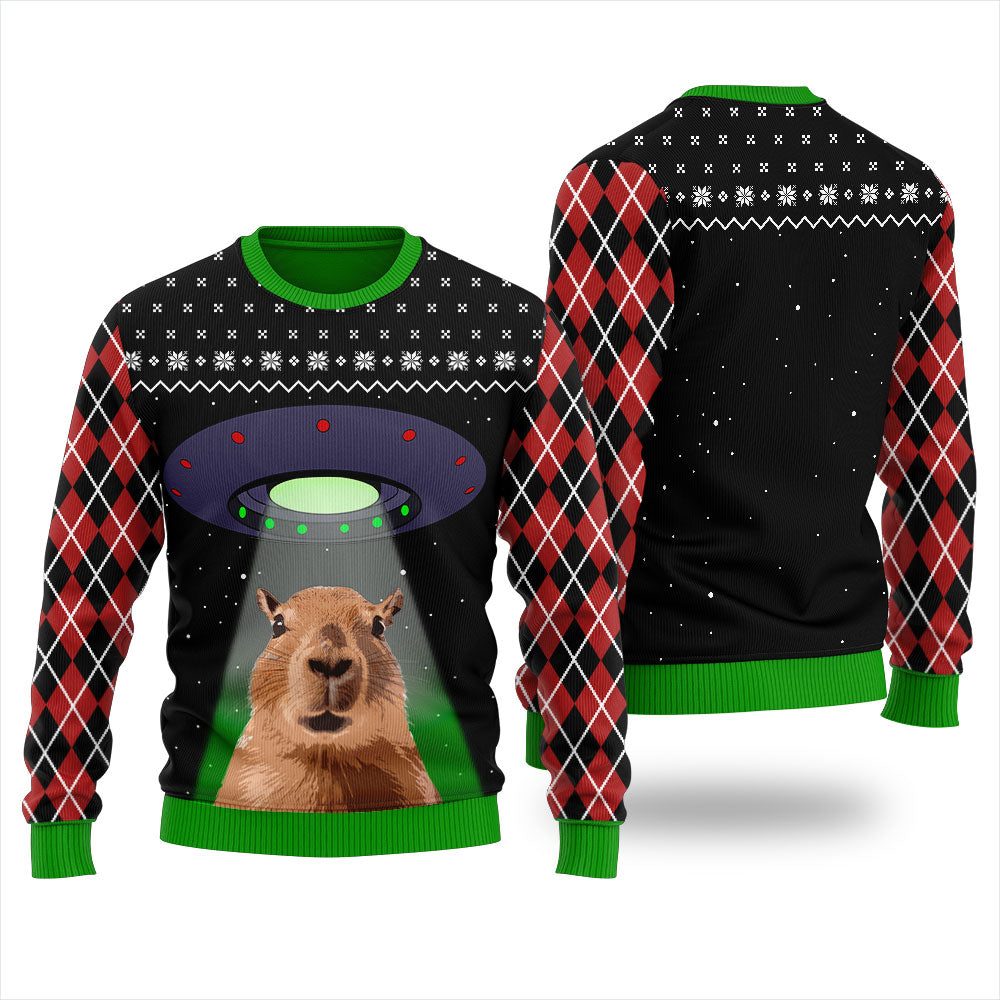 Capybara Alien Women's Ugly Christmas Sweater