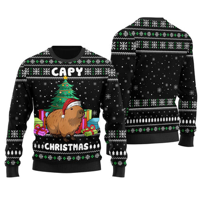 Capybara Christmas Sweater Men