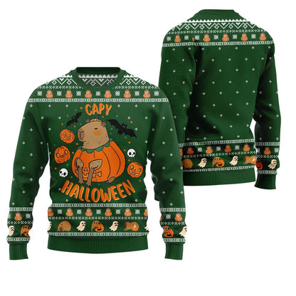 Capybara Halloween Ugly Christmas Sweater