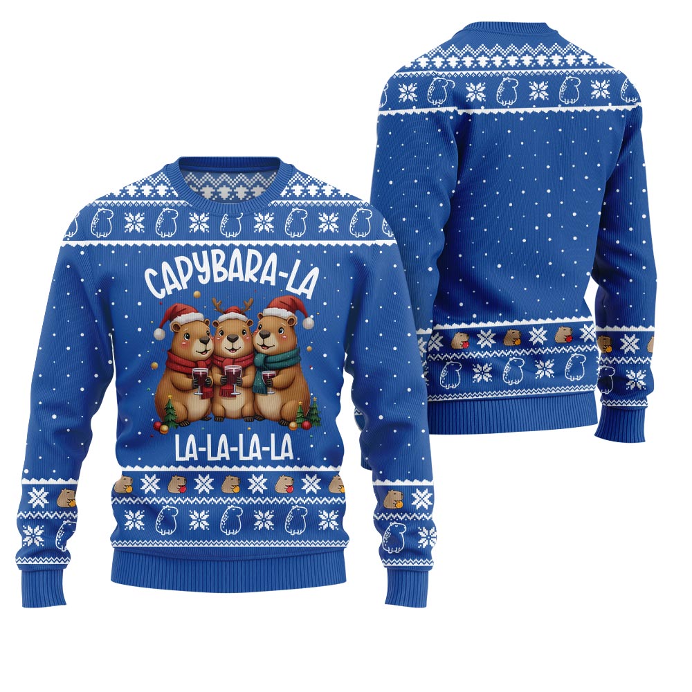 Capybara La La La Funny Xmas Sweater