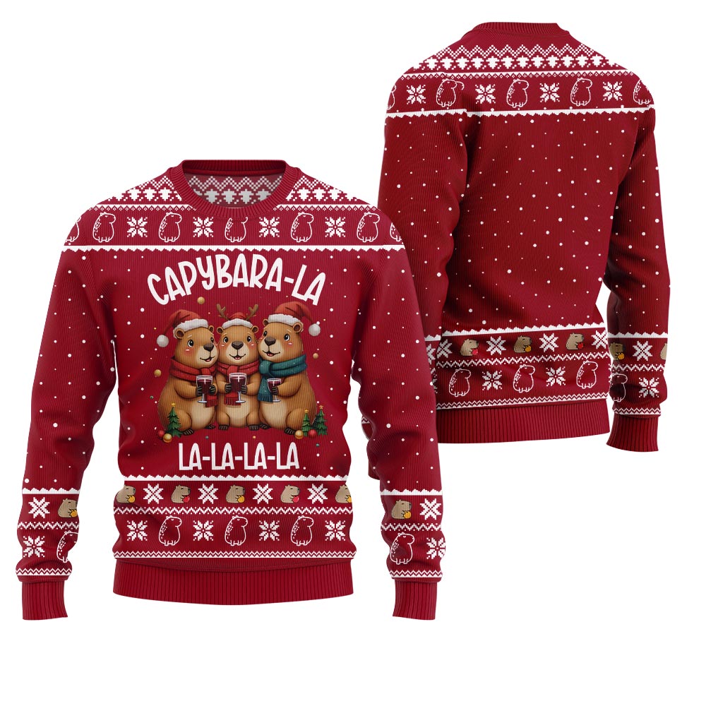Capybara La La La Funny Xmas Sweater