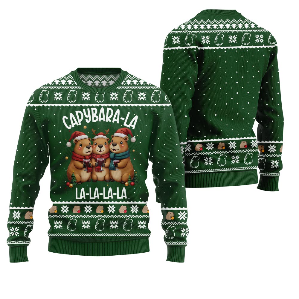 Capybara La La La Funny Xmas Sweater