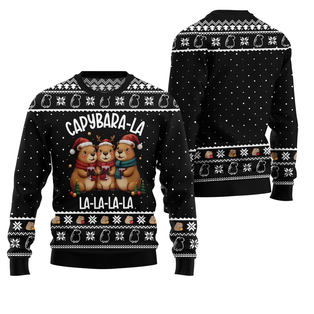 Capybara La La La Funny Xmas Sweater