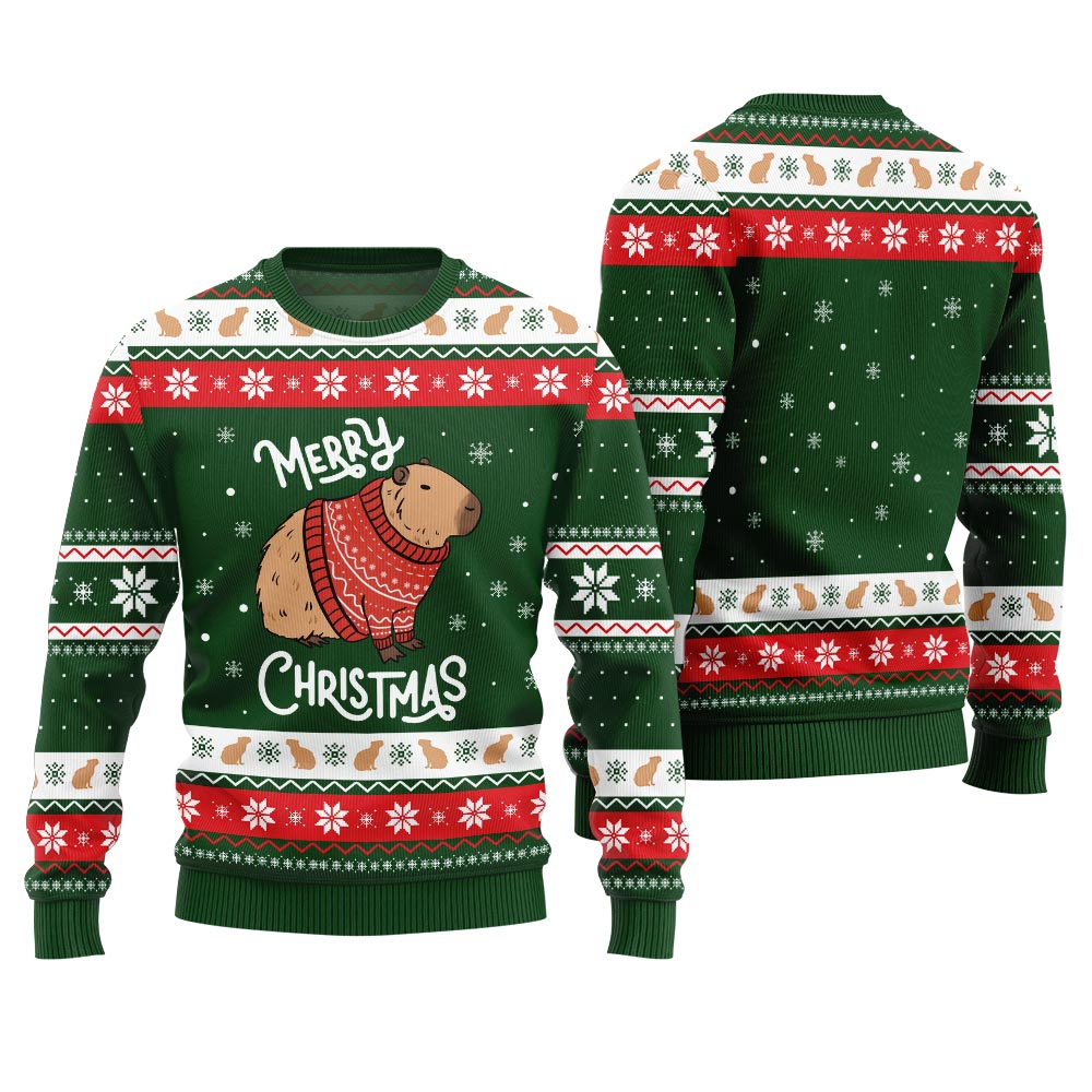 Capybara Merry Christmas Ugly Sweater