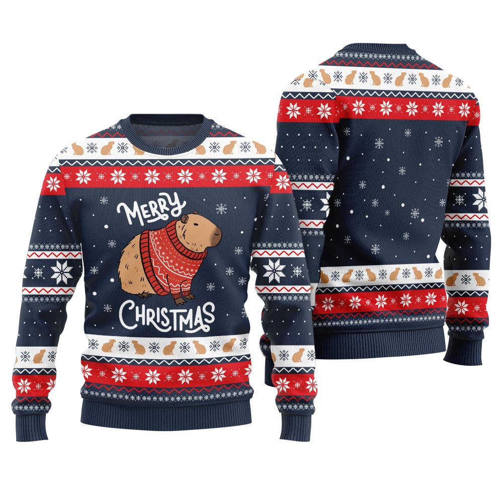 Capybara Merry Christmas Ugly Sweater