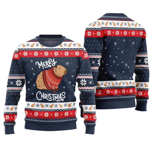 Capybara Merry Christmas Ugly Sweater