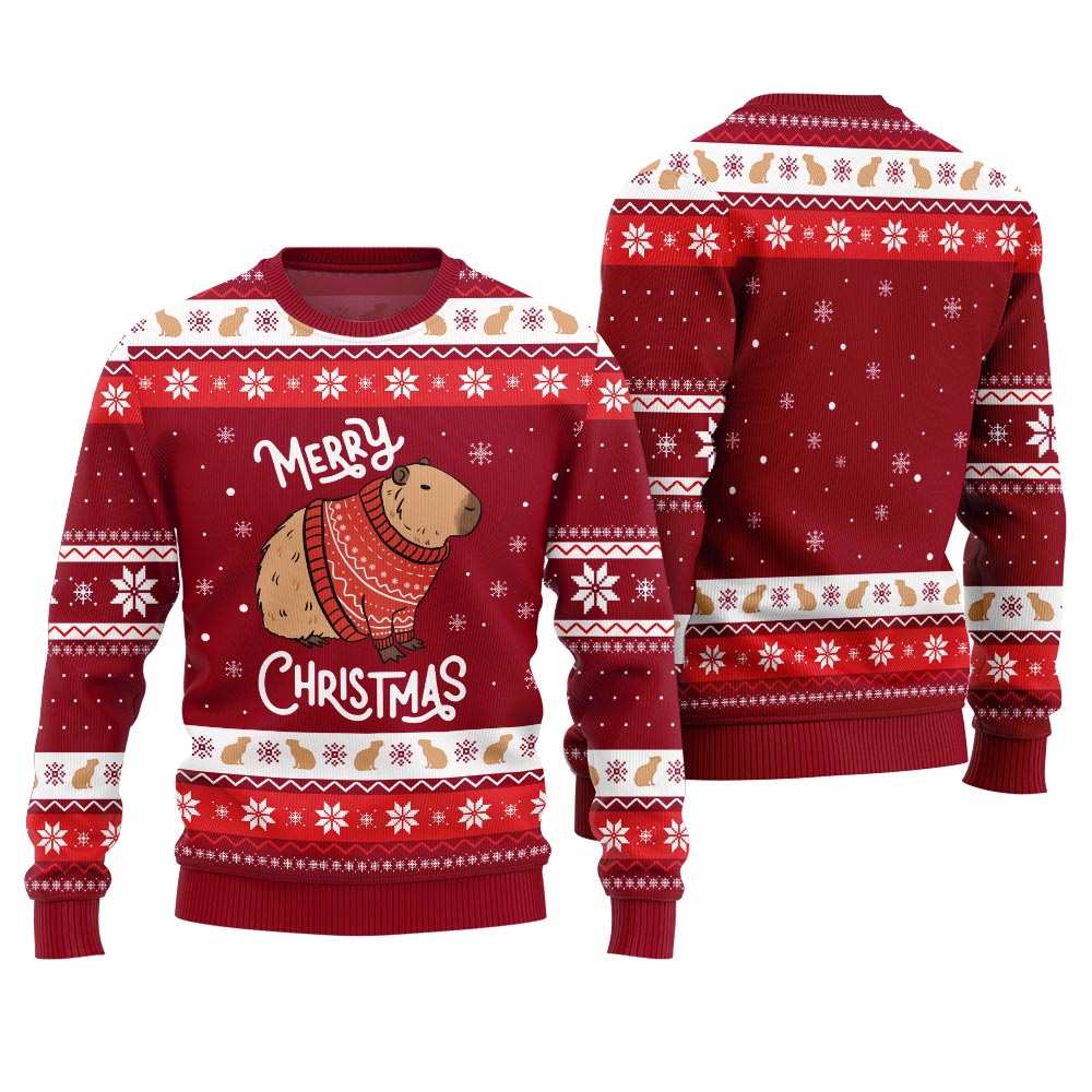 Capybara Merry Christmas Ugly Sweater