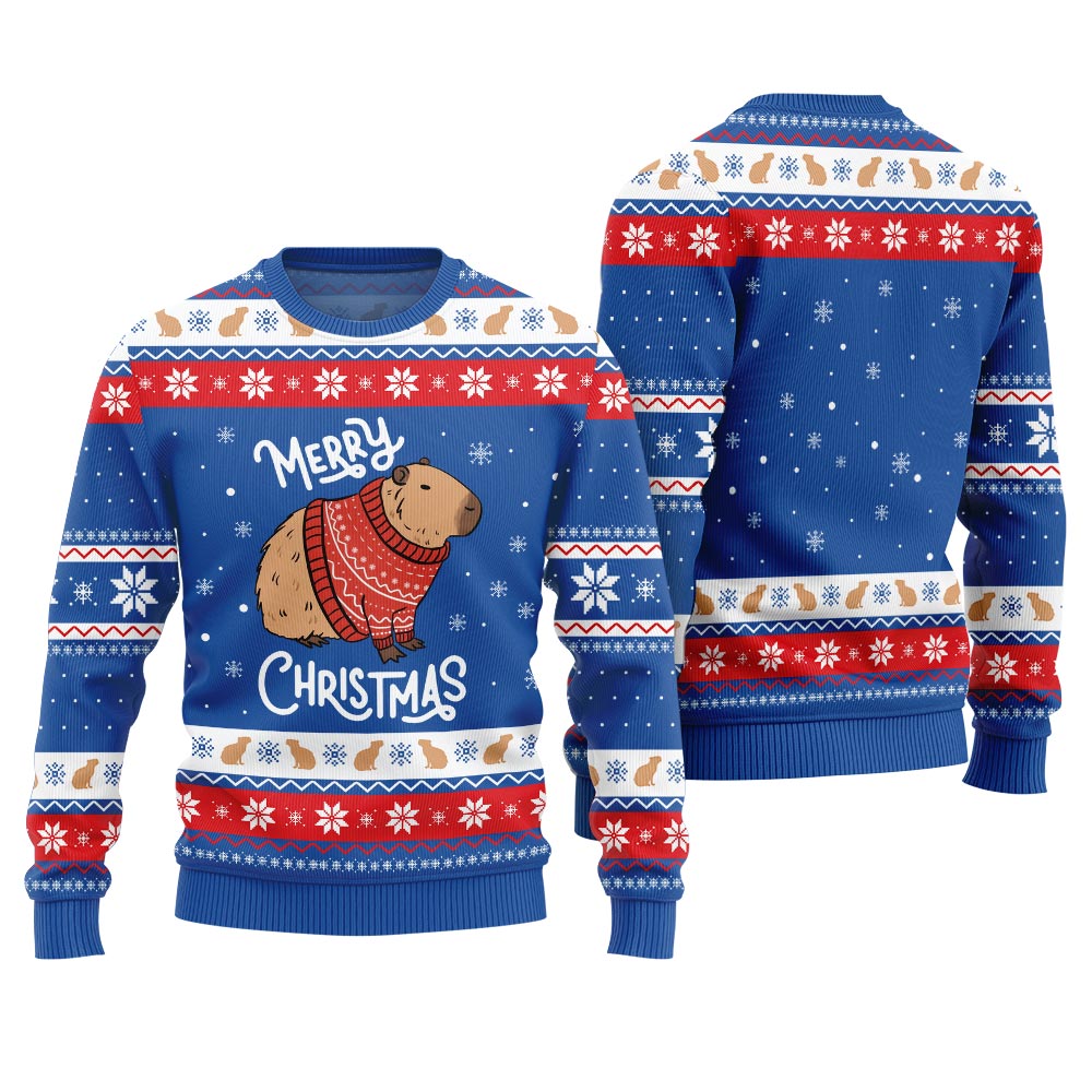 Capybara Merry Christmas Ugly Sweater