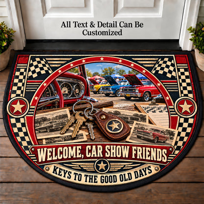 Car Keys Keepsakes - Car Show Crew Personalized Half Round Mat | 5To9Vibe