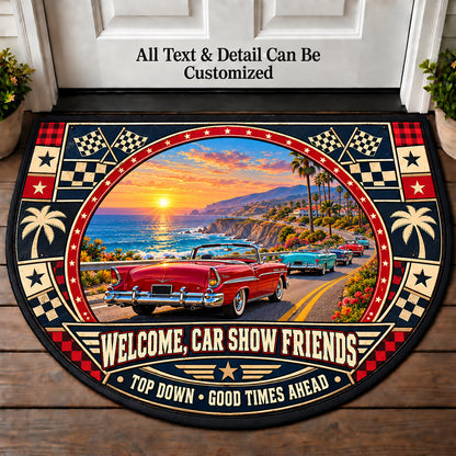 Convertible Coast - Car Show Crew Personalized Half Round Mat | 5To9Vibe