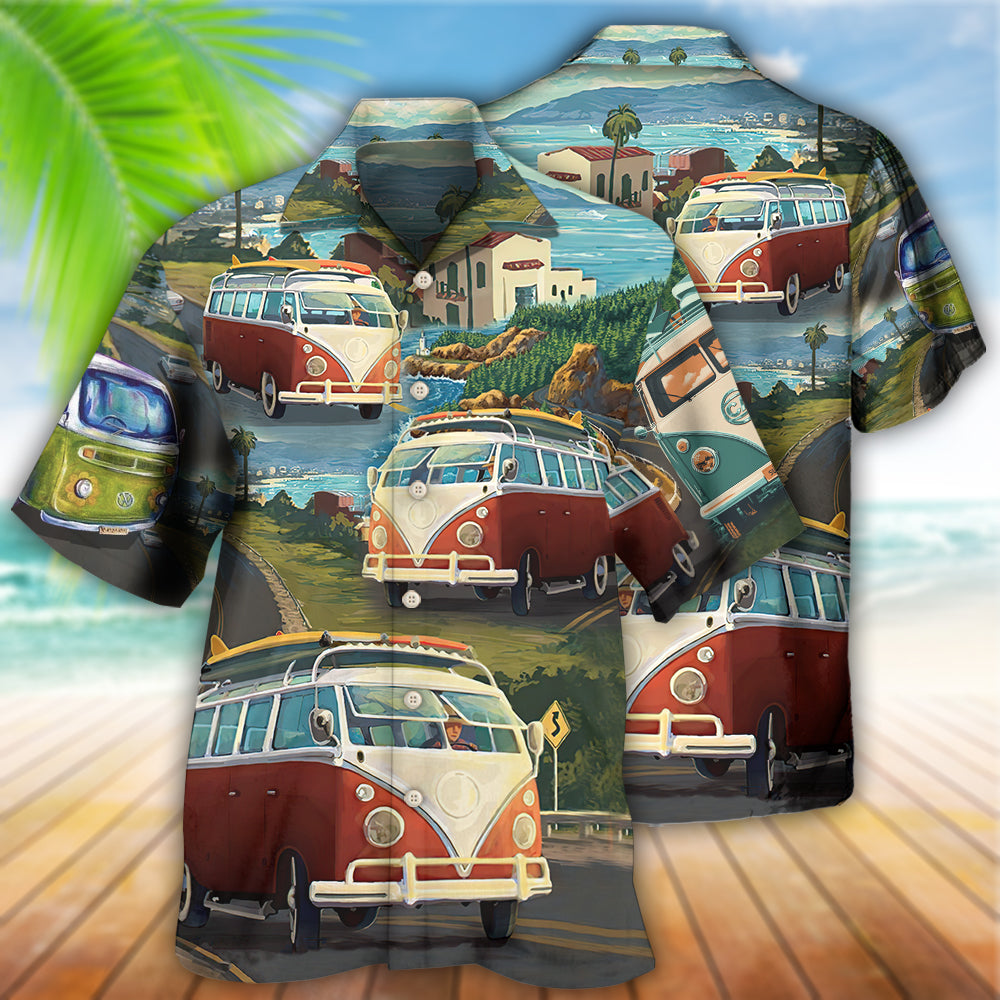 Hippie Van Life Style Love Beach - Hawaiian Shirt 