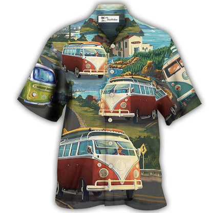 Hawaiian Shirt / Adults / S Hippie Van Life Style Love Beach - Hawaiian Shirt 