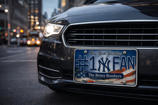 Baseball Car Plate Team Logo Fan America 250 Premium Car Plate