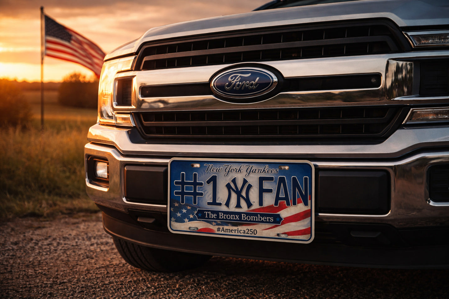 Baseball Car Plate Team Logo Fan America 250 Premium Car Plate