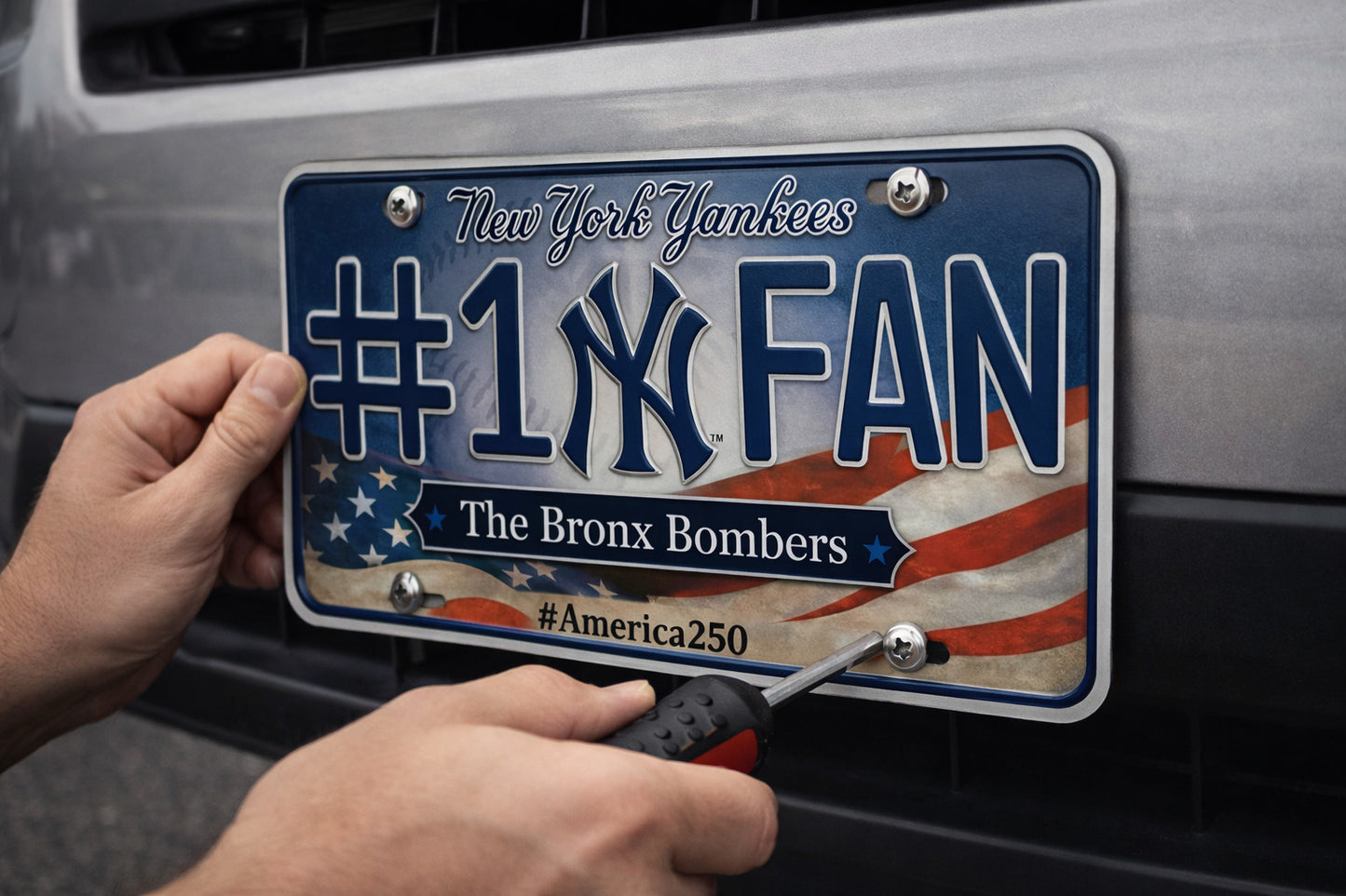 Baseball Car Plate Team Logo Fan America 250 Premium Car Plate