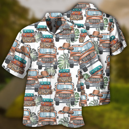 Car And Luggage Tropical Leaf - Hawaiian Shirt 